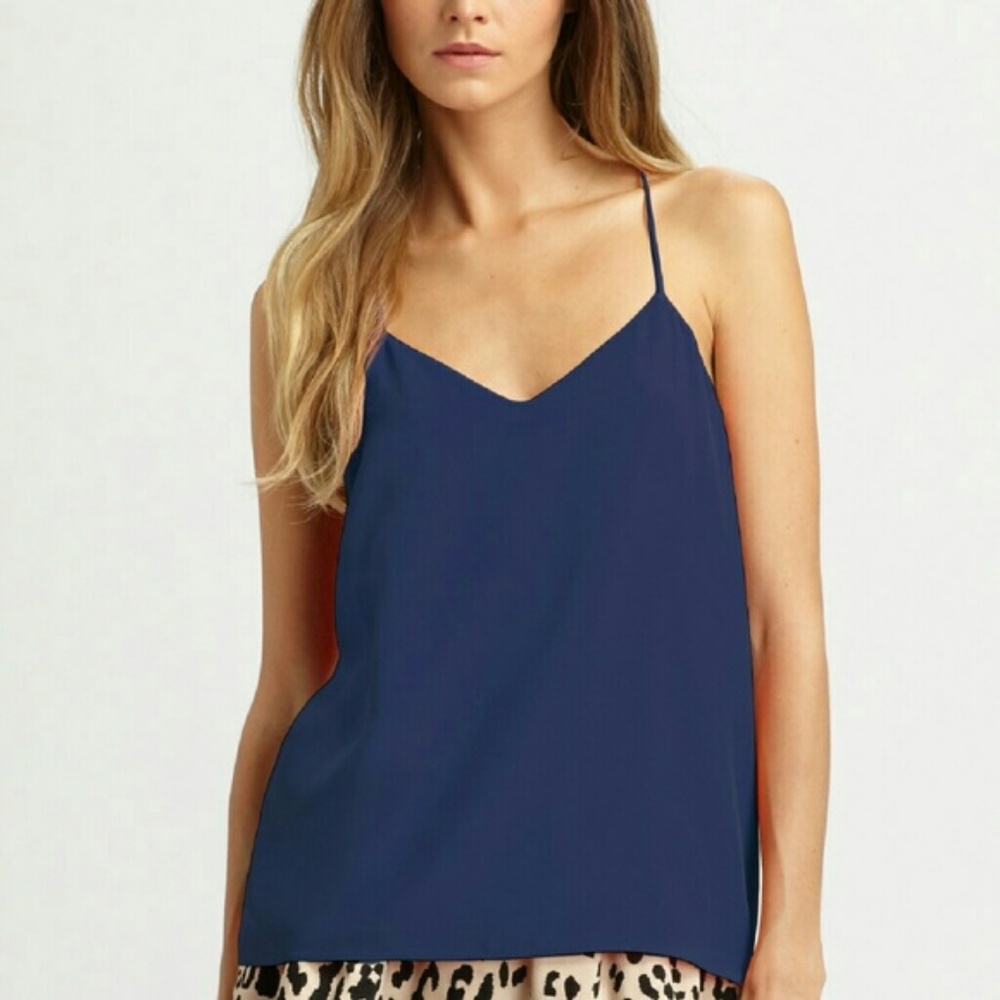 Tibi Silk Camisole  Racer Back